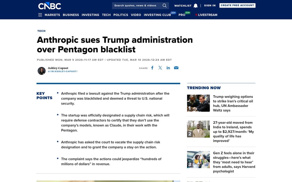 Anthropic vs Пентагон: почему Трамп запретил Claude и что это значит для всех