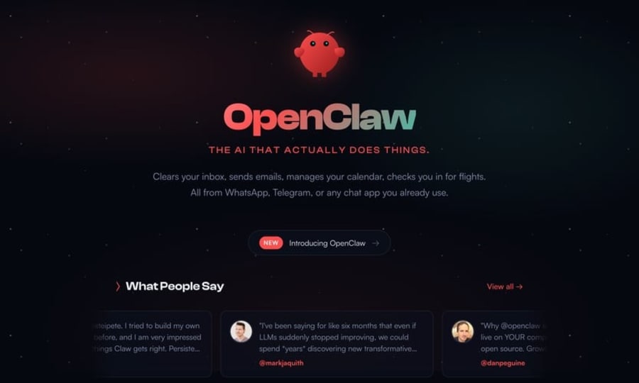 OpenClaw — главная страница ИИ-ассистента