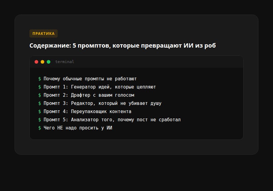 5 промптов, которые превращают ИИ из робота в контент-машину — содержание
