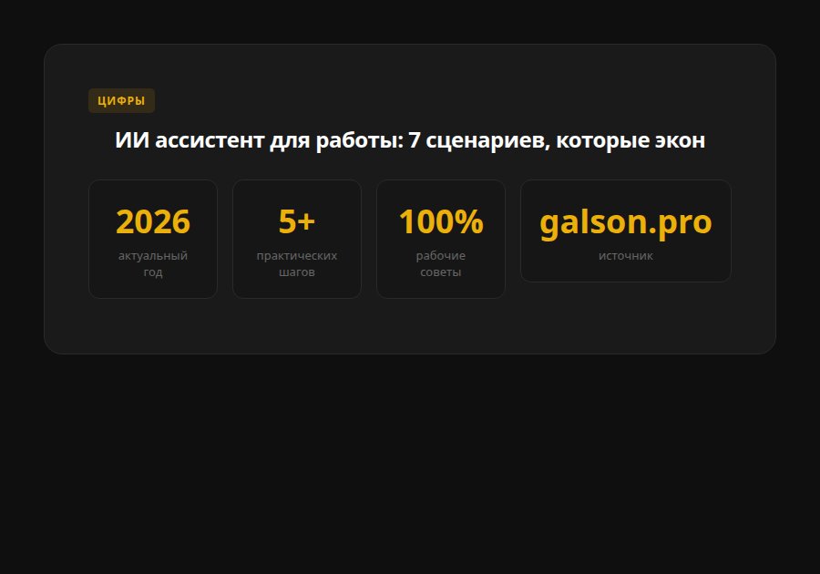 ИИ ассистент для работы: 7 сценариев, которые экономят 3 часа в день — статистика