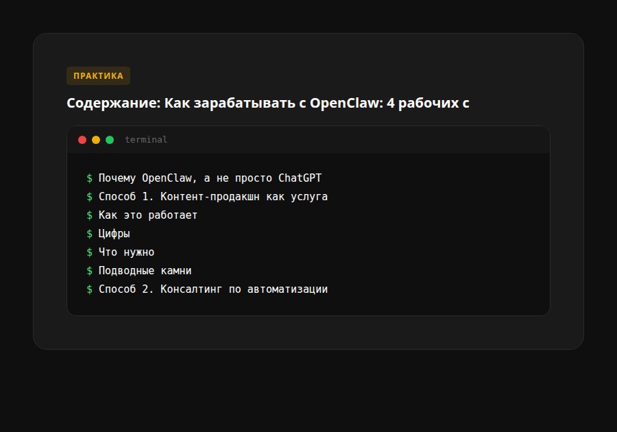 Как зарабатывать с OpenClaw: 4 рабочих способа монетизации ИИ-агента в 2026 году — содержание
