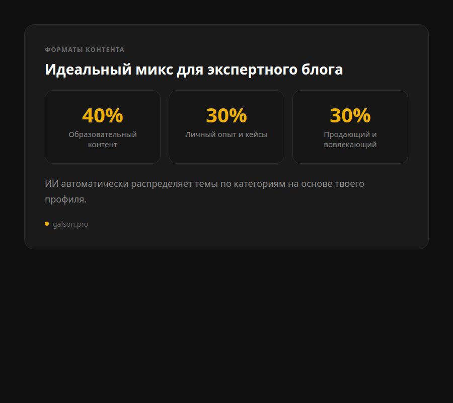Форматы контента для экспертного блога с ИИ