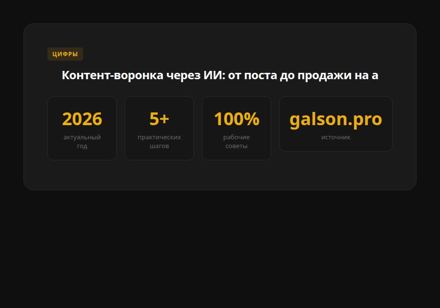 Контент-воронка через ИИ: от поста до продажи на автопилоте — статистика