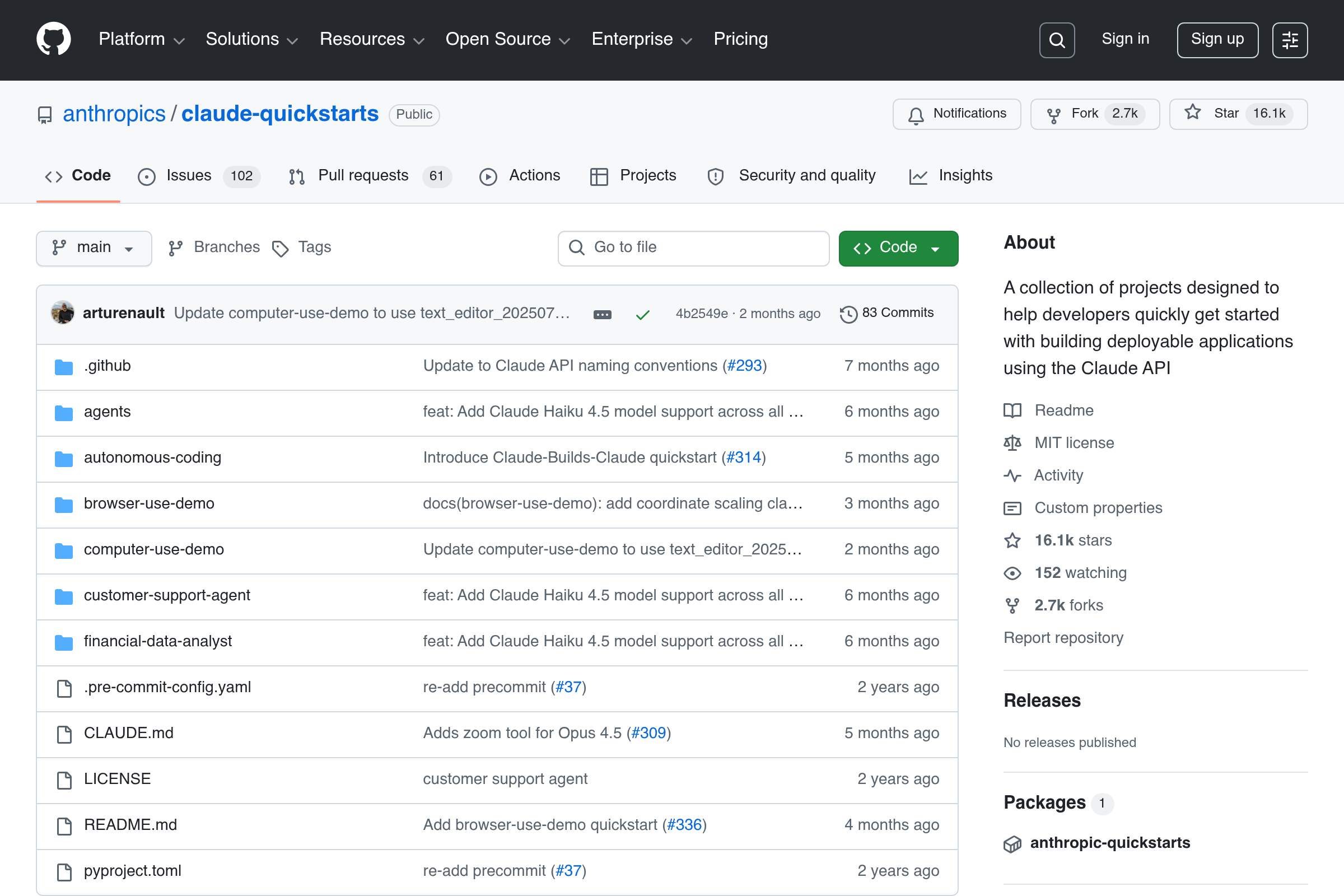 Anthropic quickstarts MCP примеры