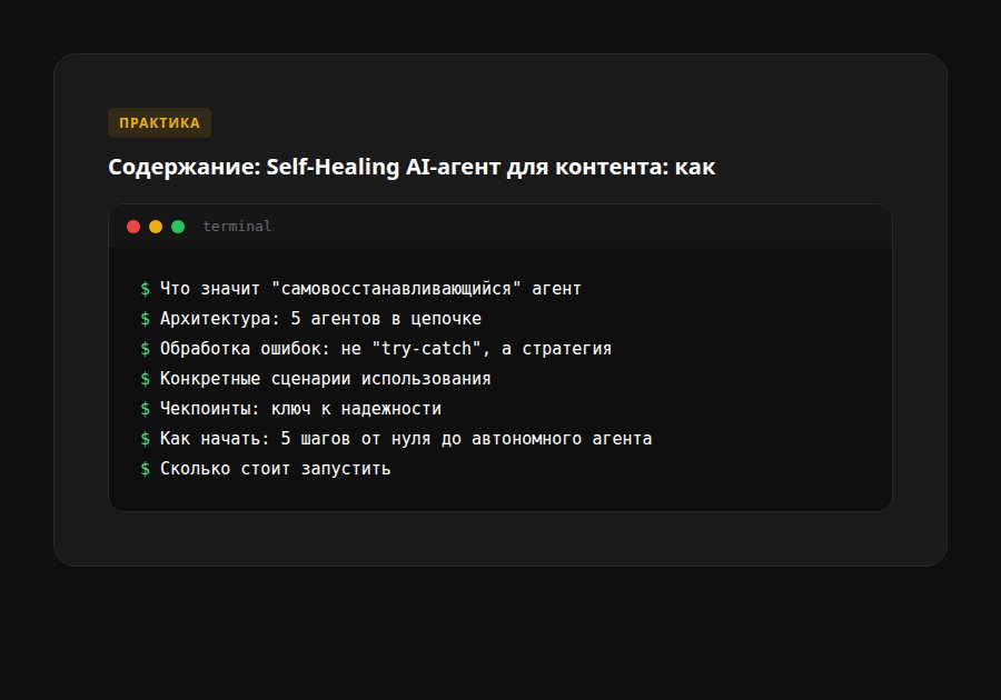 Self-Healing AI-агент для контента: как Claude SDK публикует на 5 платформах 24/7 без участия человека — содержание