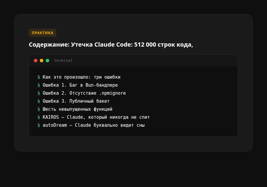 Утечка Claude Code: 512 000 строк кода, скрытые функции и Conway — свой агент от Anthropic — содержание