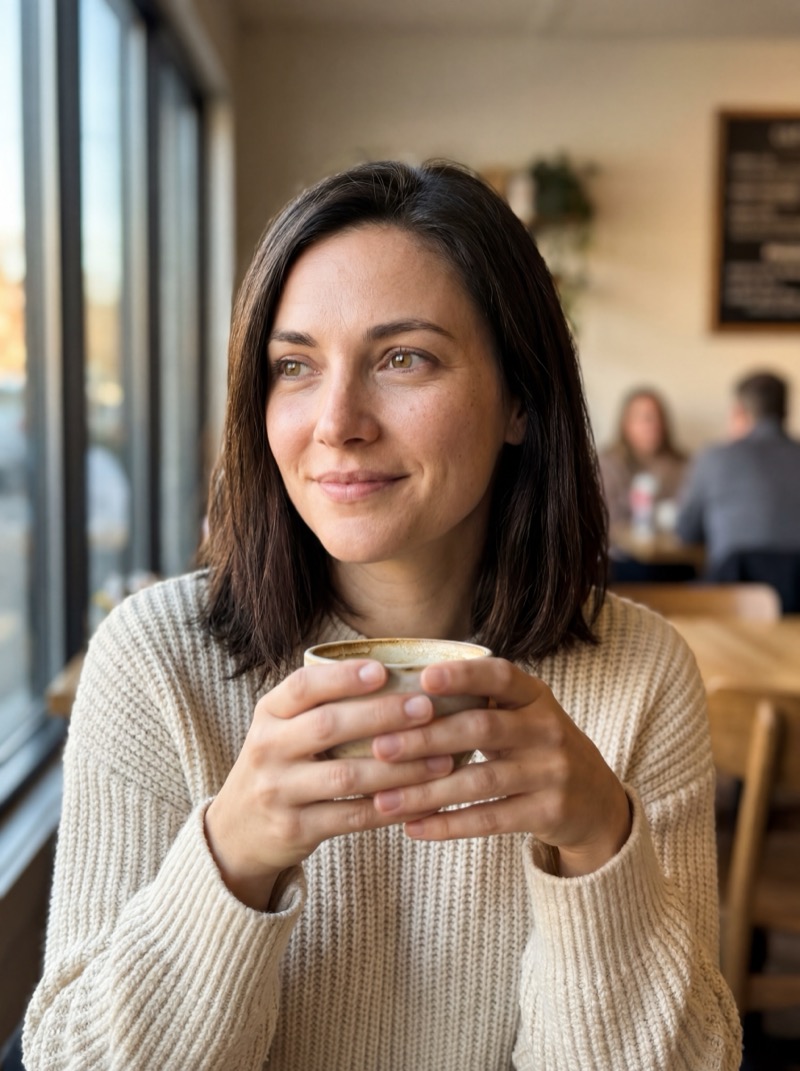 Портрет в кафе — натуральный свет